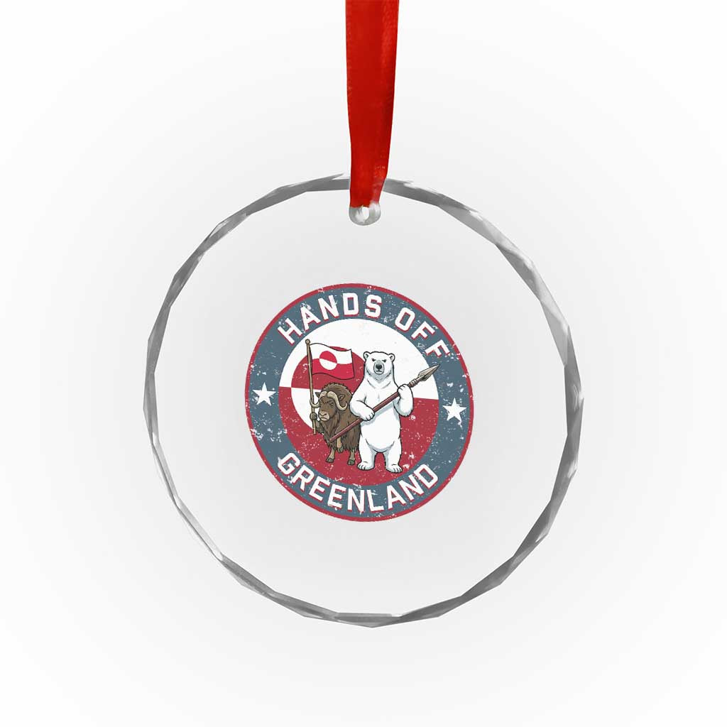 Hands Off Greenland Crystal Glass Ornament Anti Authoritarian Political Gag Gift