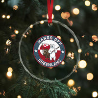 Hands Off Greenland Crystal Glass Ornament Anti Authoritarian Political Gag Gift