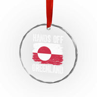 Hands Off Greenland Crystal Glass Ornament Distressed Flag Resist Political Protest