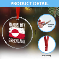 Hands Off Greenland Crystal Glass Ornament Distressed Flag Resist Political Protest
