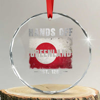 Hands Off Greenland Crystal Glass Ornament Greenland EST 1262 Political Protest