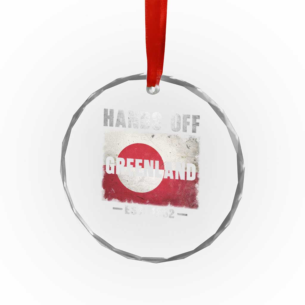 Hands Off Greenland Crystal Glass Ornament Greenland EST 1262 Political Protest