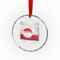 Hands Off Greenland Crystal Glass Ornament Greenland EST 1262 Political Protest