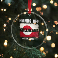 Hands Off Greenland Crystal Glass Ornament Greenland EST 1262 Political Protest