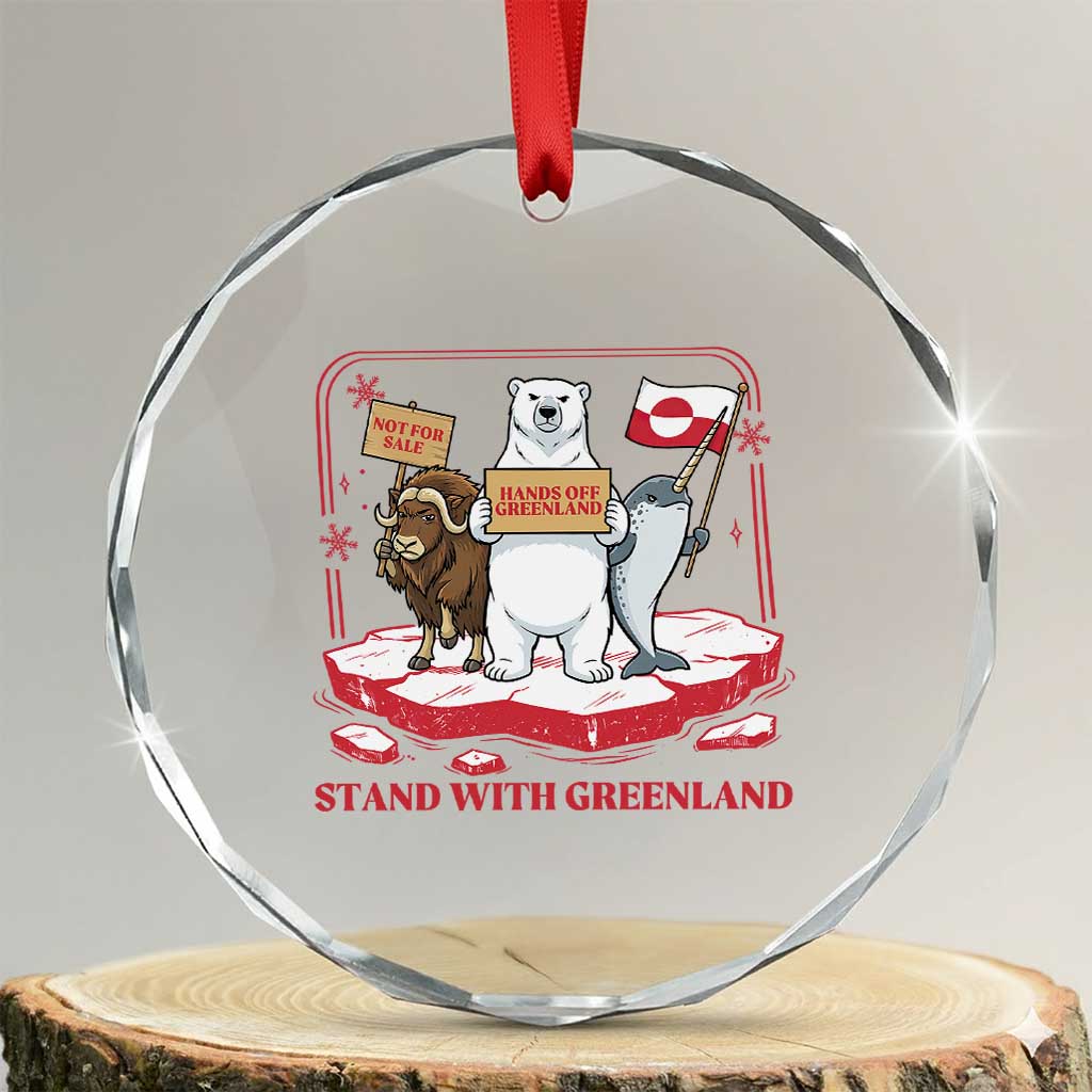 Hands Off Greenland Crystal Glass Ornament Support Greenlander Gift