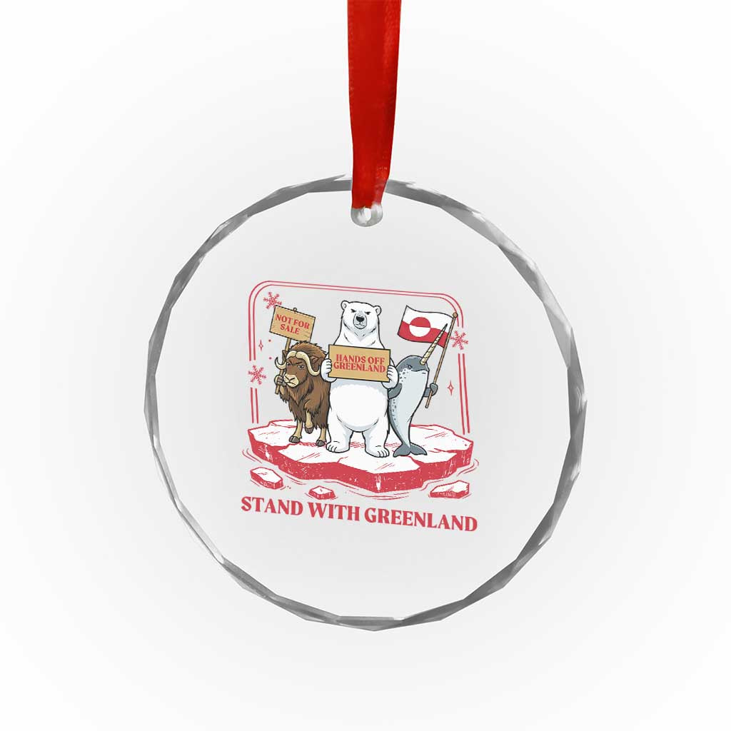 Hands Off Greenland Crystal Glass Ornament Support Greenlander Gift