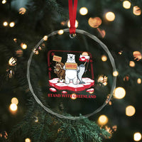 Hands Off Greenland Crystal Glass Ornament Support Greenlander Gift