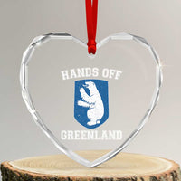Hands Off Greenland Heart Crystal Glass Ornament Polar Bear Vintage Political Protest