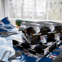 Hands Off Greenland Protest Wrapping Paper Roll Support Greenland Bear Holding Flag
