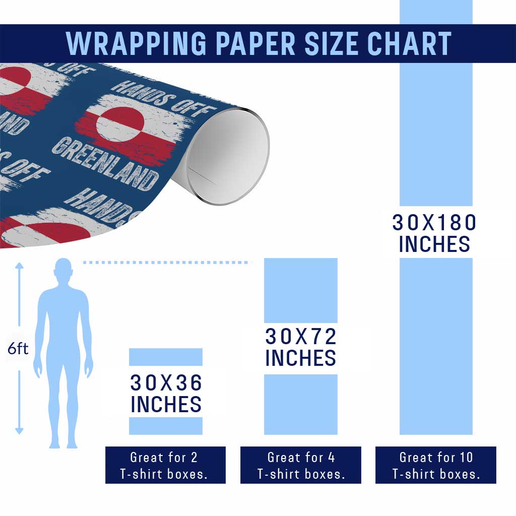 Hands Off Greenland Wrapping Paper Roll Distressed Flag Resist Political Protest