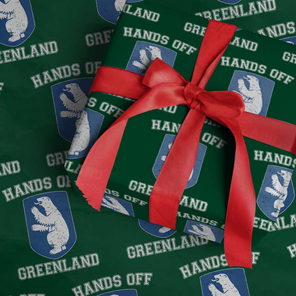 Hands Off Greenland Wrapping Paper Roll Polar Bear Vintage Political Protest