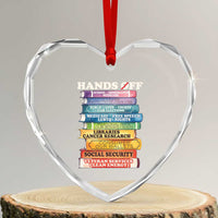 Hands Off Heart Crystal Glass Ornament Social Security And Medicare Protest Colorful Books - Wonder Print Shop