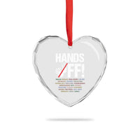 Hands Off Heart Crystal Glass Ornament Social Security And Medicare Protest Vintage Hand Print - Wonder Print Shop