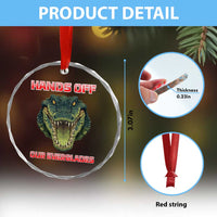 Hands Off Our Everglades Crystal Glass Ornament Fierce Alligator Protest - Wonder Print Shop