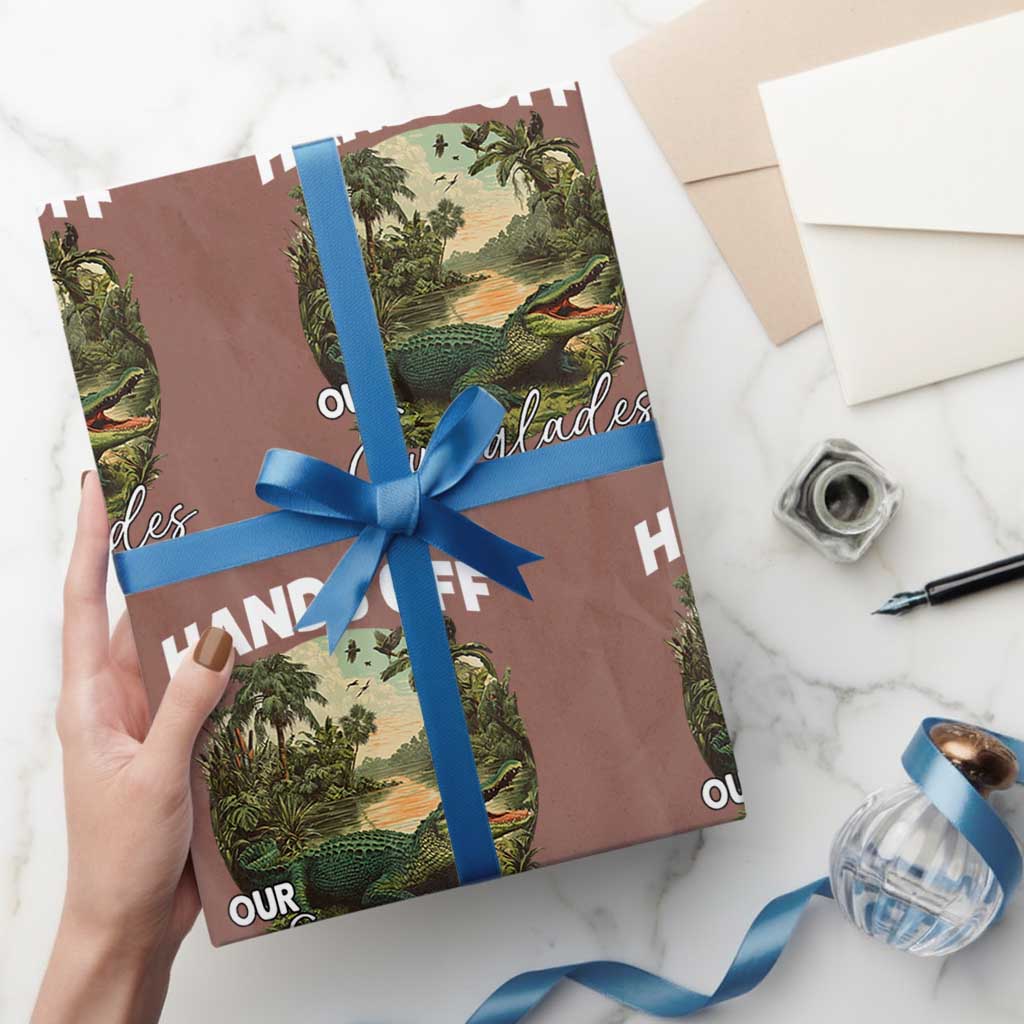 Hands Off Our Everglades Wrapping Paper Roll Vintage Alligator Swamp - Wonder Print Shop