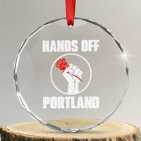 Hands Off Portland Crystal Glass Ornament Rose Fist Oregon Freedom Fighter - Wonder Print Shop