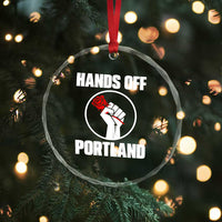 Hands Off Portland Crystal Glass Ornament Rose Fist Oregon Freedom Fighter - Wonder Print Shop