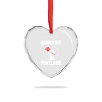 Hands Off Portland Heart Crystal Glass Ornament Rose Fist Oregon Freedom Fighter - Wonder Print Shop