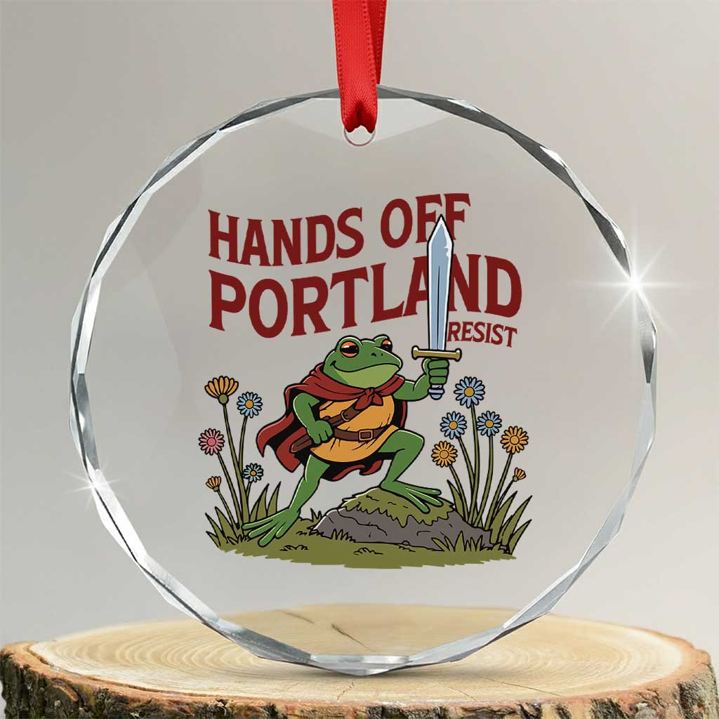 Hands Off Portland Sword Frog Crystal Glass Ornament Freedom Fighters Hero Resist - Wonder Print Shop