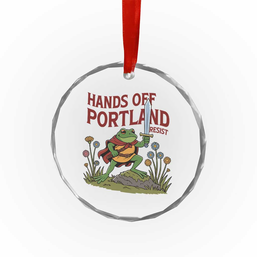 Hands Off Portland Sword Frog Crystal Glass Ornament Freedom Fighters Hero Resist - Wonder Print Shop