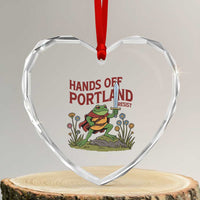 Hands Off Portland Sword Frog Heart Crystal Glass Ornament Freedom Fighters Hero Resist - Wonder Print Shop