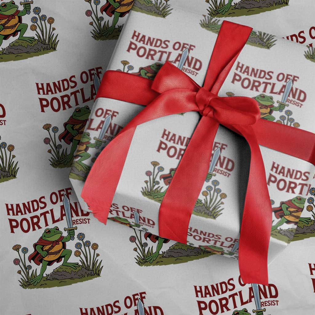 Hands Off Portland Sword Frog Wrapping Paper Roll Freedom Fighters Hero Resist - Wonder Print Shop