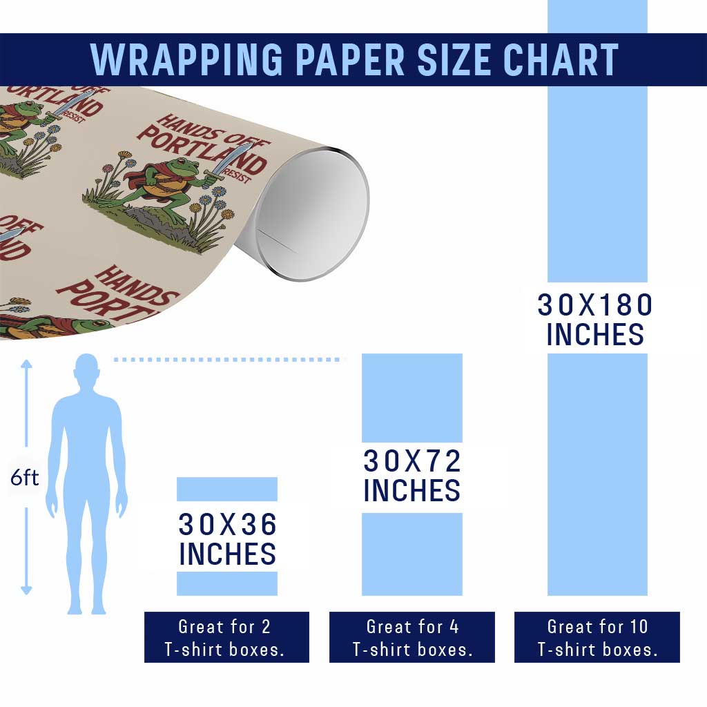 Hands Off Portland Sword Frog Wrapping Paper Roll Freedom Fighters Hero Resist - Wonder Print Shop