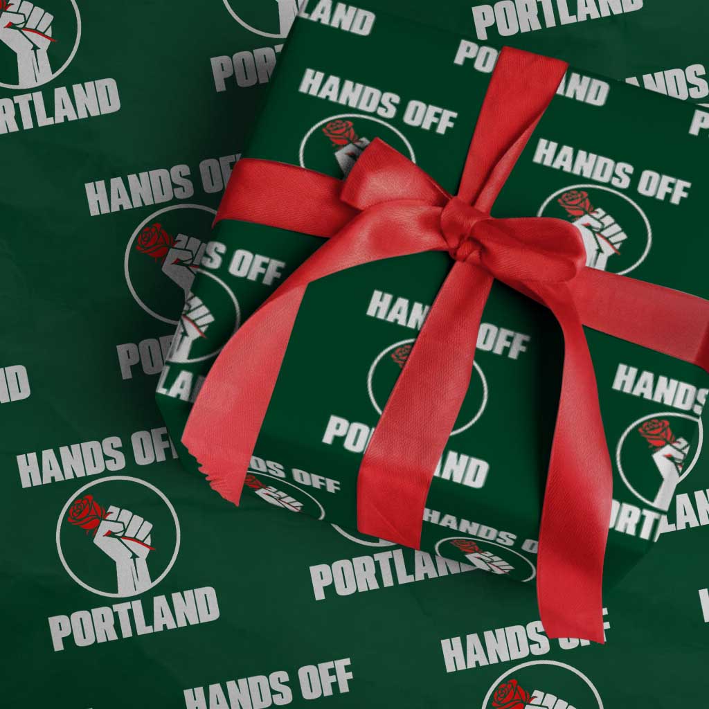 Hands Off Portland Wrapping Paper Roll Rose Fist Oregon Freedom Fighter - Wonder Print Shop