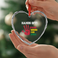 Hands Off Traoré Burkina Faso Africa Heart Crystal Glass Ornament - Wonder Print Shop