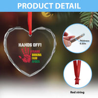 Hands Off Traoré Burkina Faso Africa Heart Crystal Glass Ornament - Wonder Print Shop