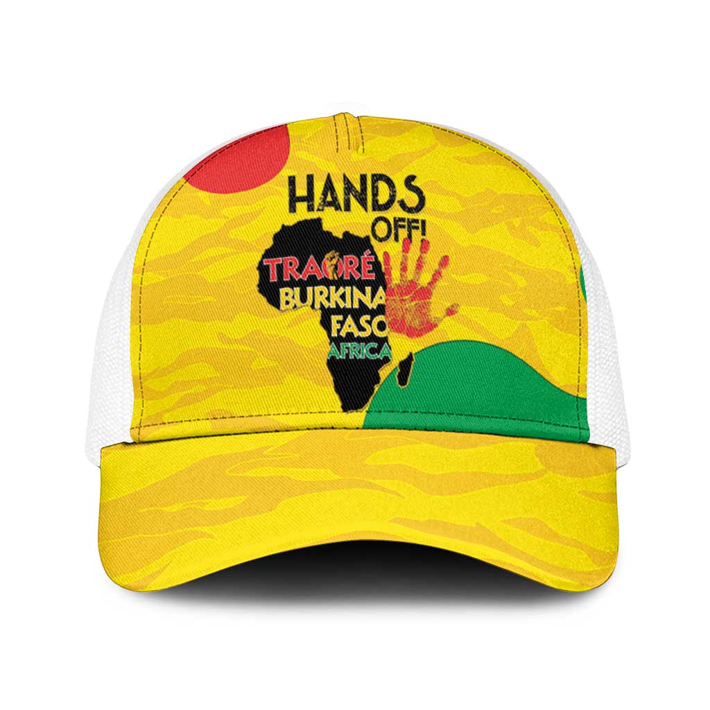 Hands Off Traore Burkina Faso Africa Mesh Trucker Cap - Wonder Print Shop