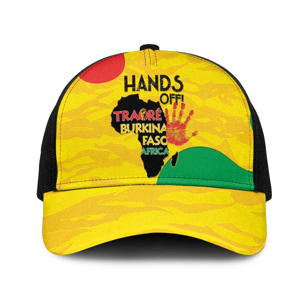 Hands Off Traore Burkina Faso Africa Mesh Trucker Cap - Wonder Print Shop