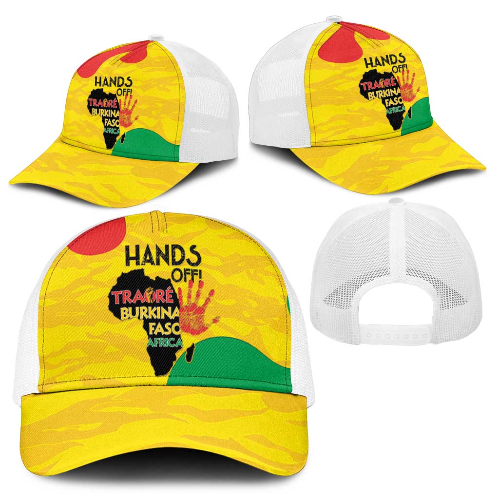 Hands Off Traore Burkina Faso Africa Mesh Trucker Cap - Wonder Print Shop