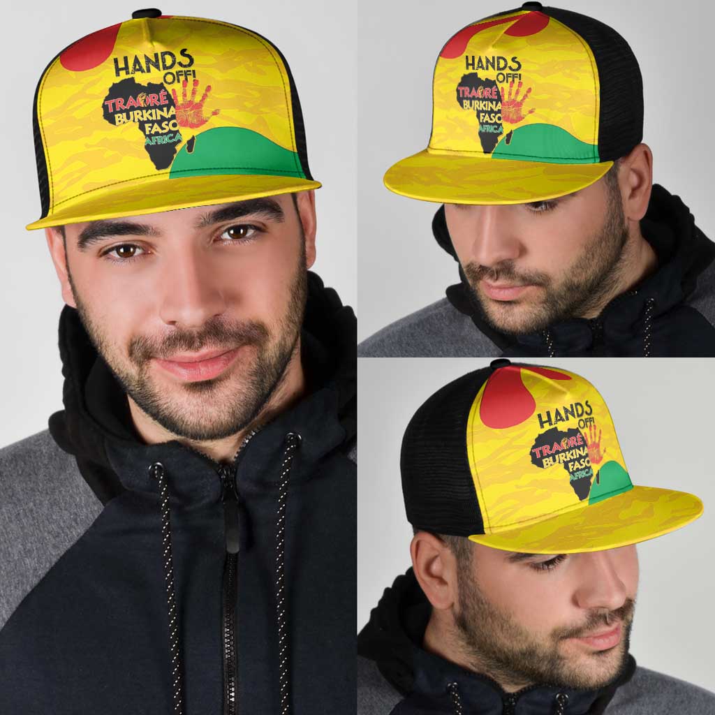 Hands Off Traore Burkina Faso Africa Mesh Trucker Cap - Wonder Print Shop