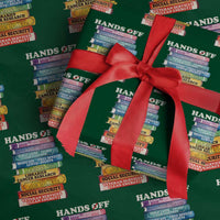 Hands Off Wrapping Paper Roll Social Security And Medicare Protest Colorful Books - Wonder Print Shop