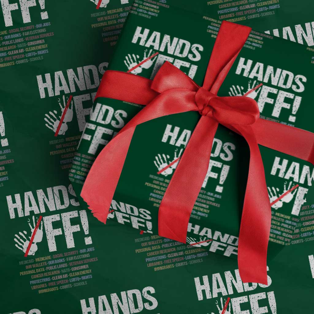 Hands Off Wrapping Paper Roll Social Security And Medicare Protest Vintage Hand Print - Wonder Print Shop