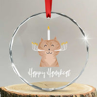 Hanukkah Cat Crystal Glass Ornament Cat Menorah Cute Jewish Kitten Chanukah Hanukkat TS09