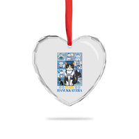Hanukkah Cat Heart Crystal Glass Ornament In My Hanukkat Era Cute Jewish Cats - Wonder Print Shop