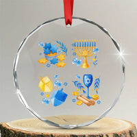 Hanukkah Celebration Crystal Glass Ornament Menorah Star Of David Candle Dreidel Gift - Wonder Print Shop