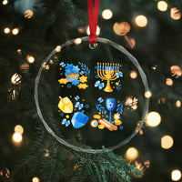 Hanukkah Celebration Crystal Glass Ornament Menorah Star Of David Candle Dreidel Gift - Wonder Print Shop