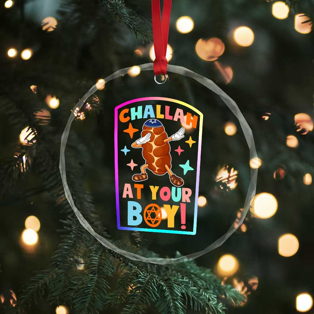 Hanukkah Challah At Ya Boy Crystal Glass Ornament Funny Holiday Gift - Wonder Print Shop