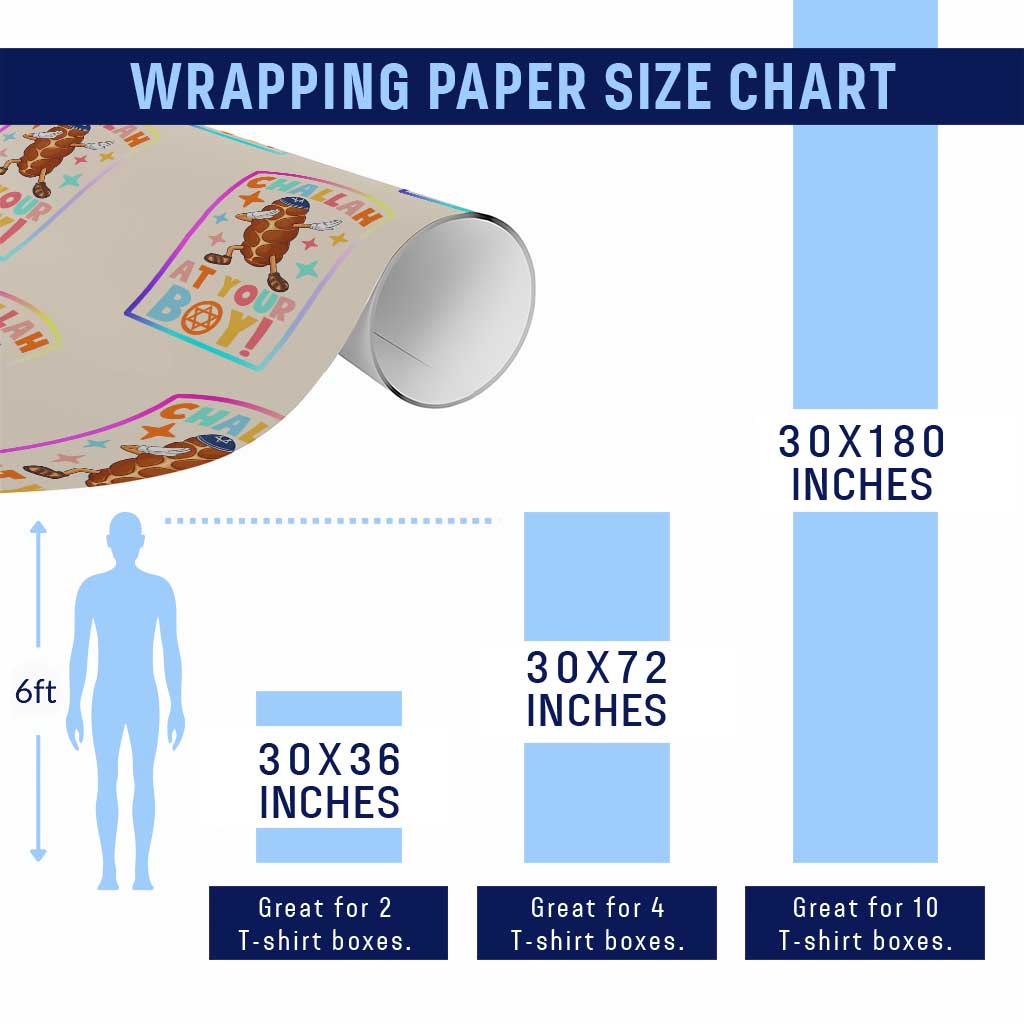 Hanukkah Challah At Ya Boy Wrapping Paper Roll Funny Holiday Gift - Wonder Print Shop