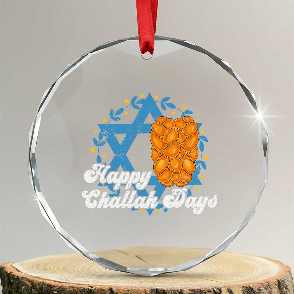 Hanukkah Challah Crystal Glass Ornament Happy Challah Days Star Of David Gift - Wonder Print Shop