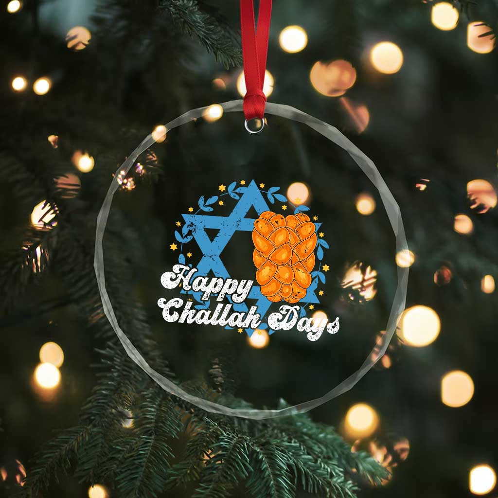 Hanukkah Challah Crystal Glass Ornament Happy Challah Days Star Of David Gift - Wonder Print Shop