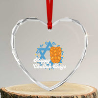 Hanukkah Challah Heart Crystal Glass Ornament Happy Challah Days Star Of David Gift - Wonder Print Shop