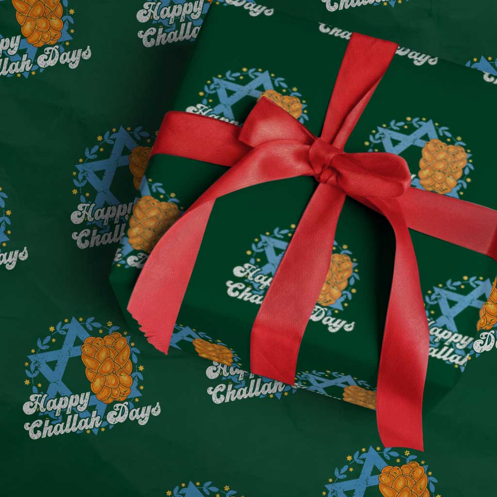 Hanukkah Challah Wrapping Paper Roll Happy Challah Days Star Of David Gift - Wonder Print Shop