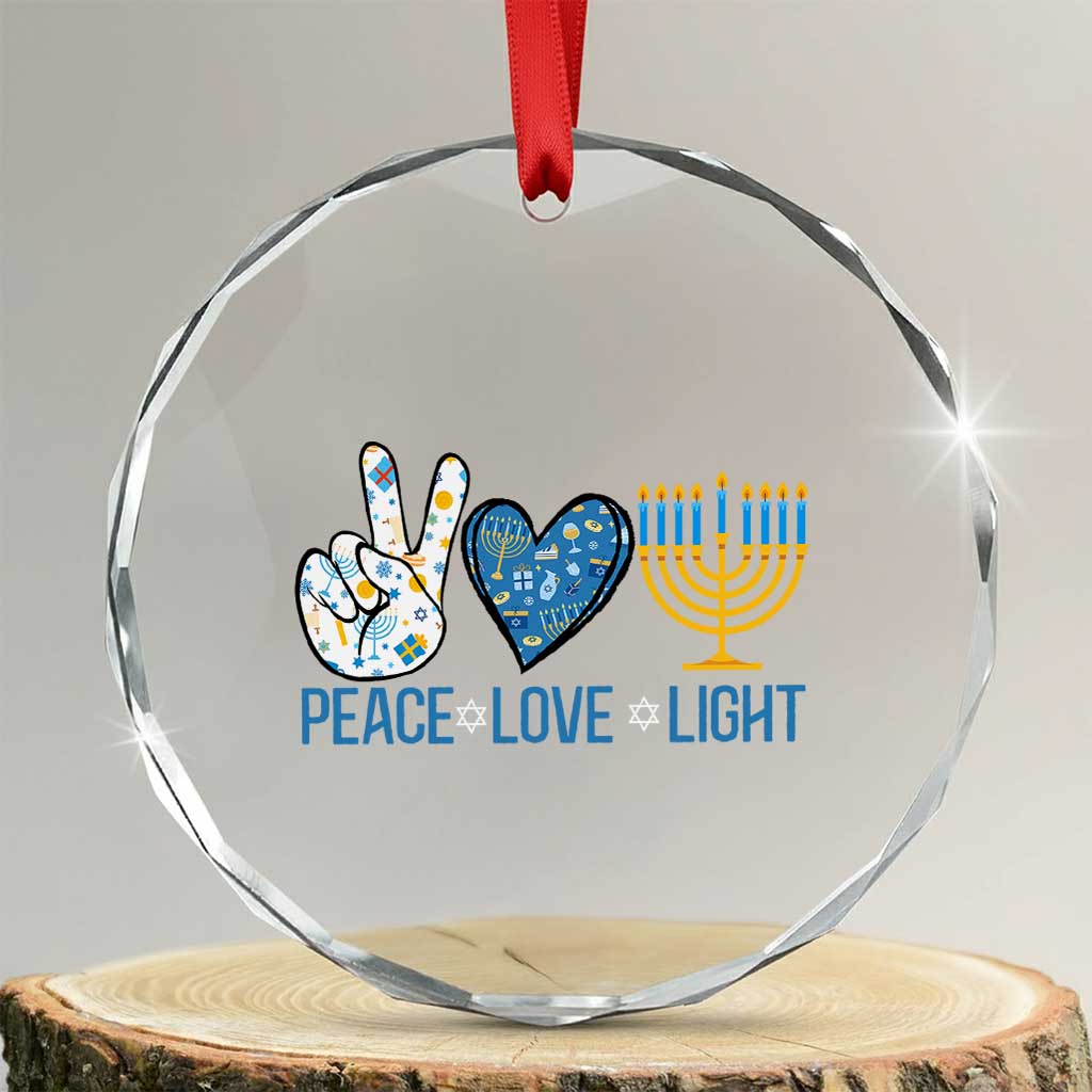 Hanukkah Crystal Glass Ornament Peace Love Light Chanukah Jewish David Star TS11