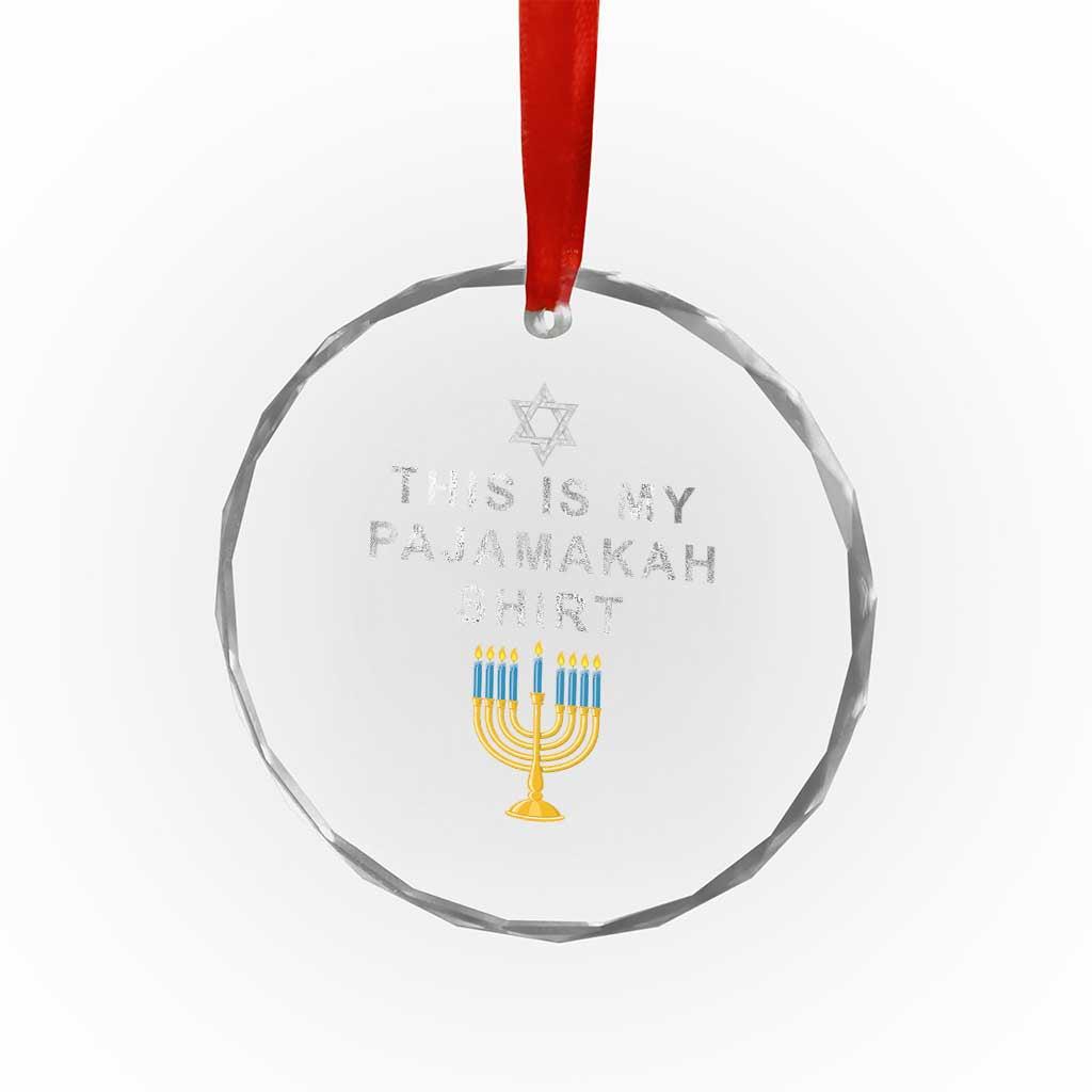 Hanukkah Crystal Glass Ornament This Is My Pajamakah ornamentChanukah Jewish Menorah TS11