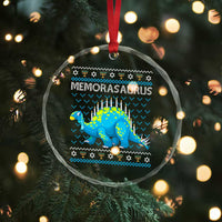 Hanukkah Dinosaur Crystal Glass Ornament Menorasaurus Menorah Dino TS09