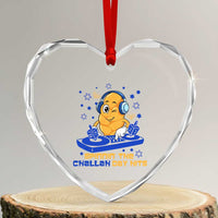 Hanukkah DJ Challah And Dreidel Heart Crystal Glass Ornament Funny Jewish Gift - Wonder Print Shop
